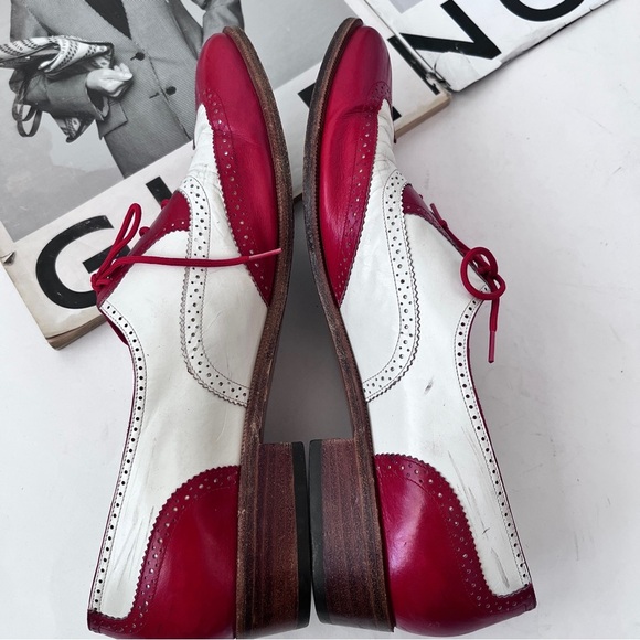 Women’s Salvatore Ferragamo Two-tone Brogue Oxford Shoes Size 8 AA - Picture 7 of 13